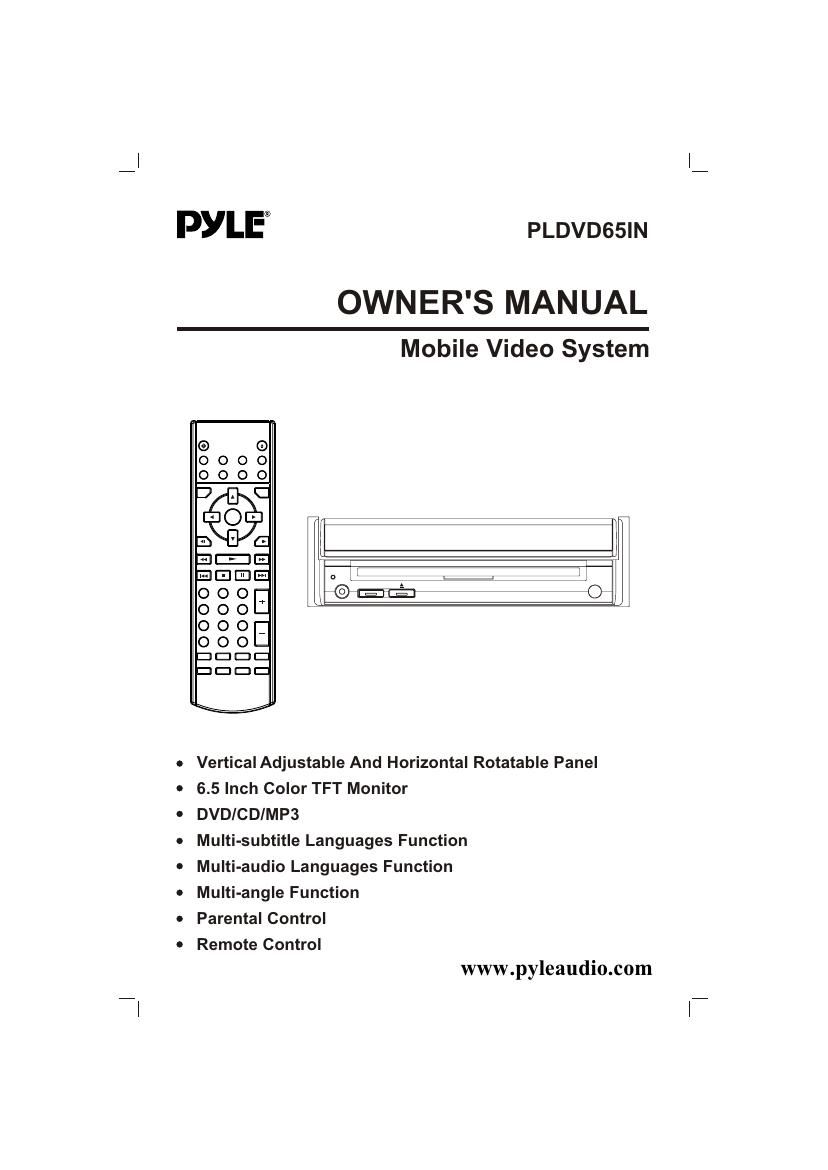 pyle pldvd 65 in owners manual