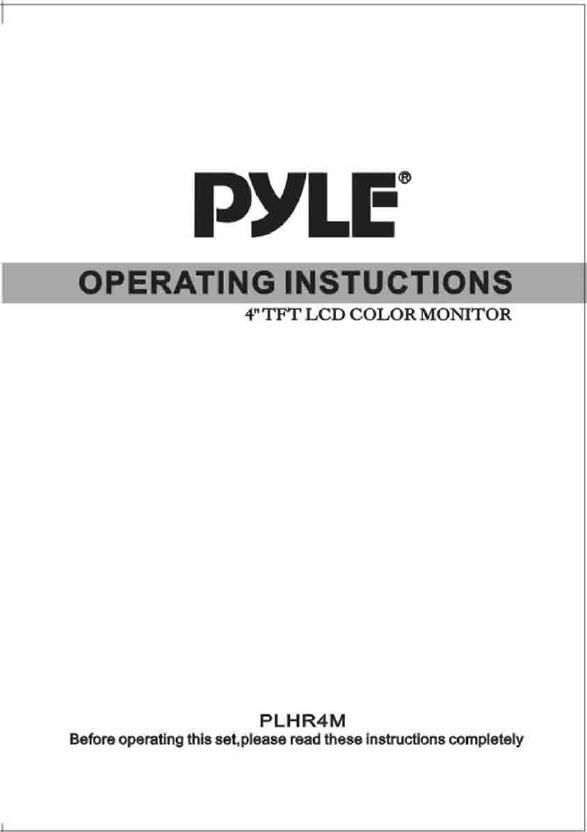 pyle plhr 4 m owners manual