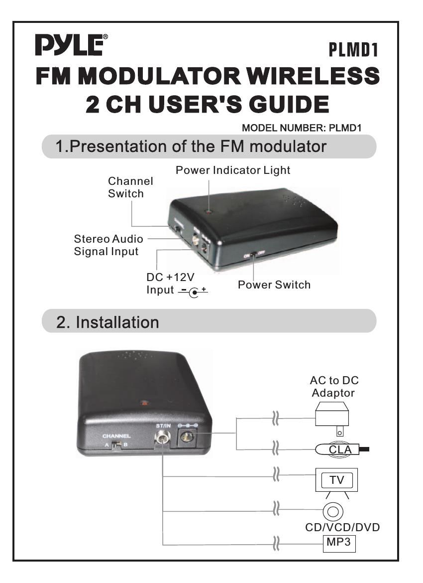 pyle plmd 1 owners manual