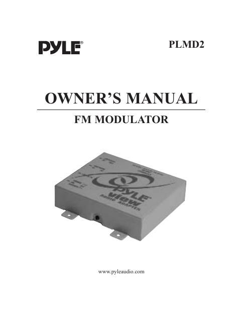 pyle plmd 2 owners manual