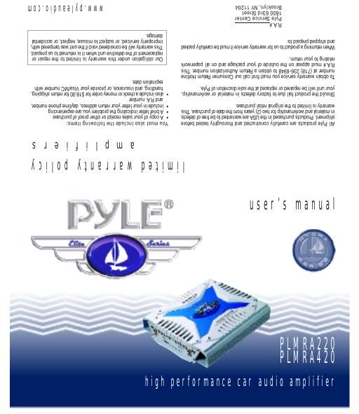 pyle plmra 220 owners manual
