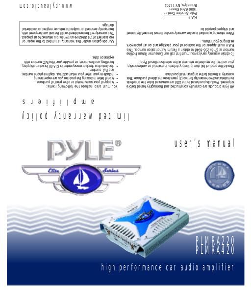 pyle plmra 420 owners manual