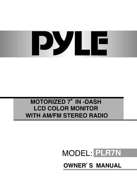 pyle plr 7 n owners manual