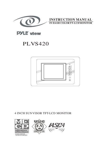 pyle plvs 420 owners manual