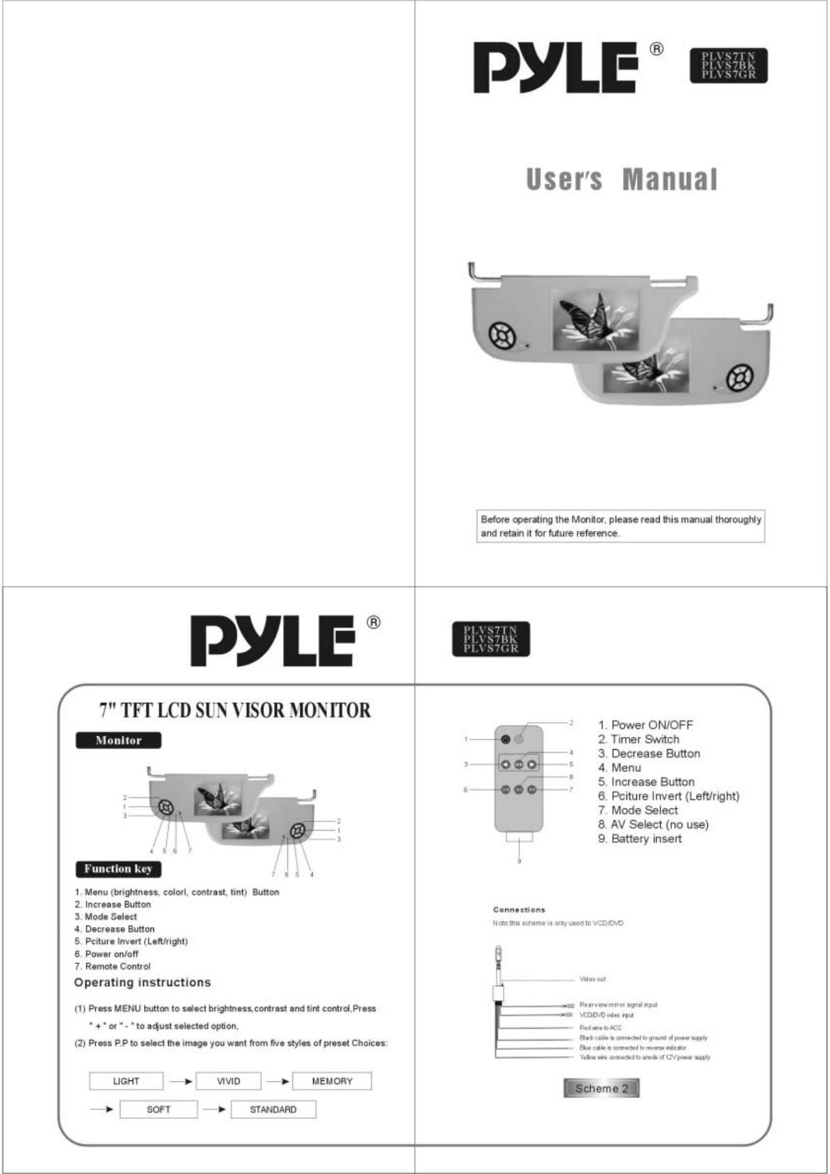 pyle plvs 7 owners manual