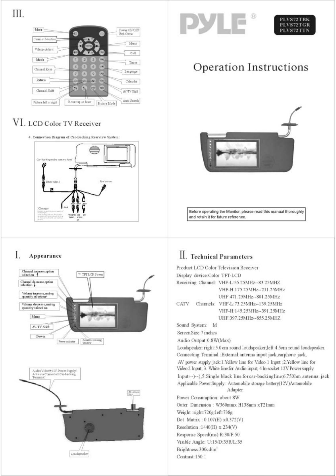 pyle plvs 72 t owners manual