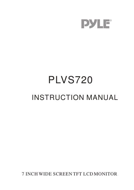 pyle plvs 720 owners manual