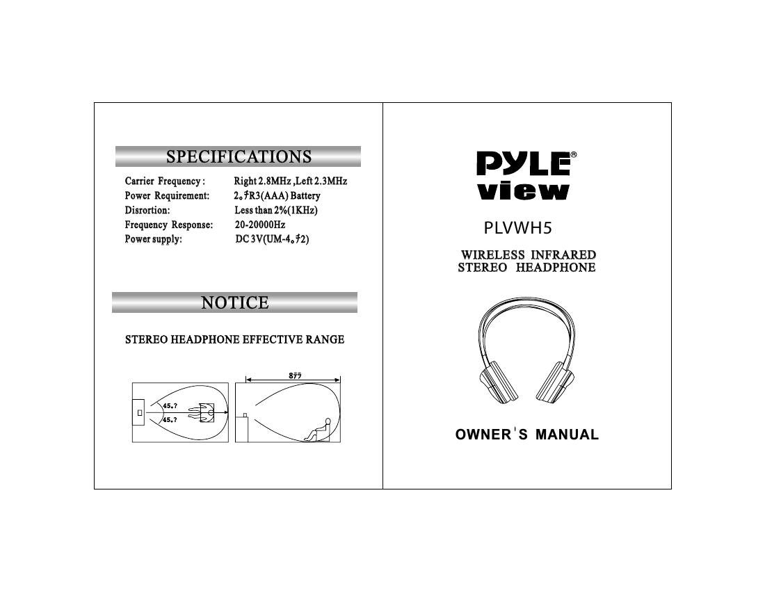 pyle plvwh 5 owners manual