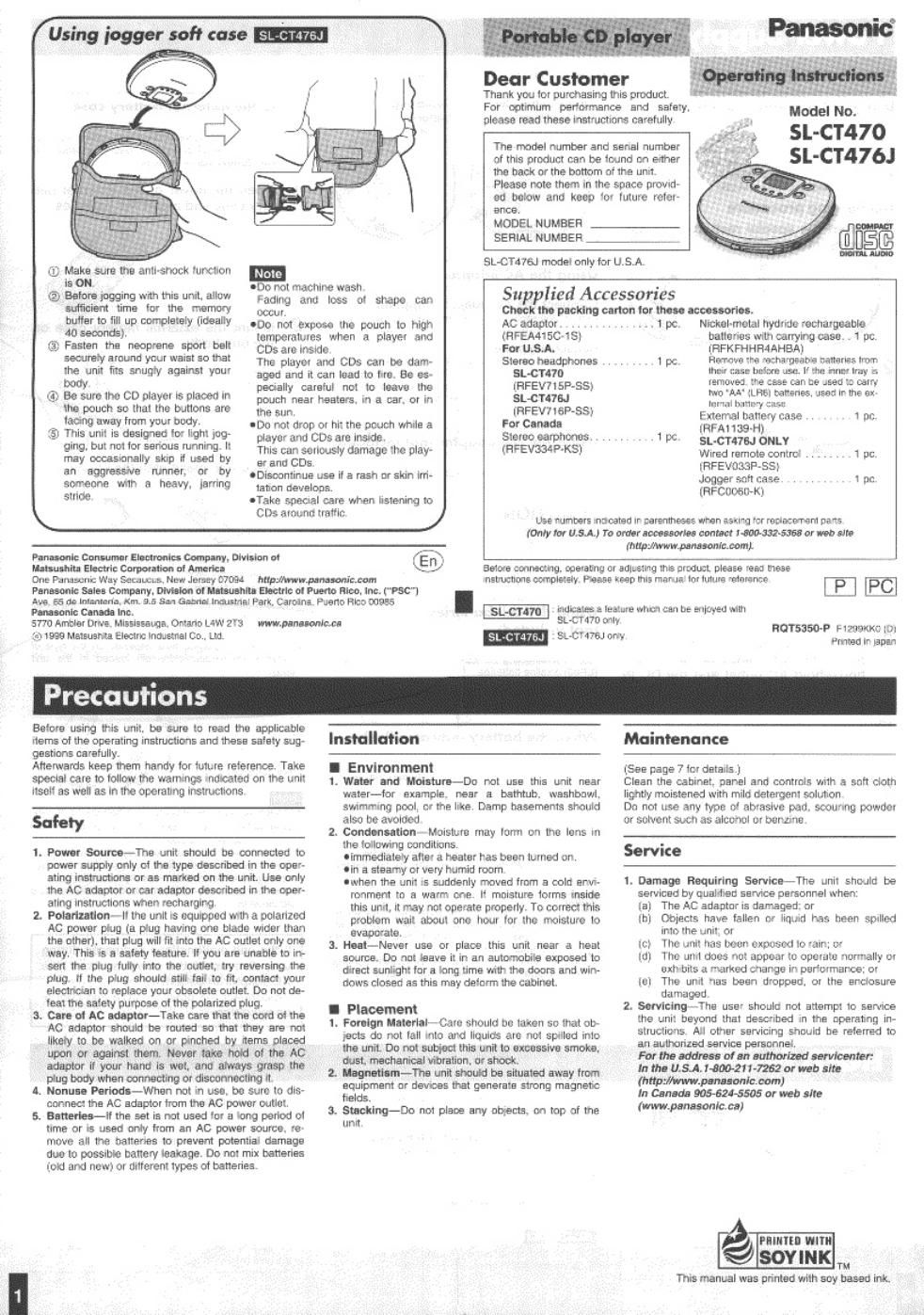 panasonic sl ct 470 owners manual