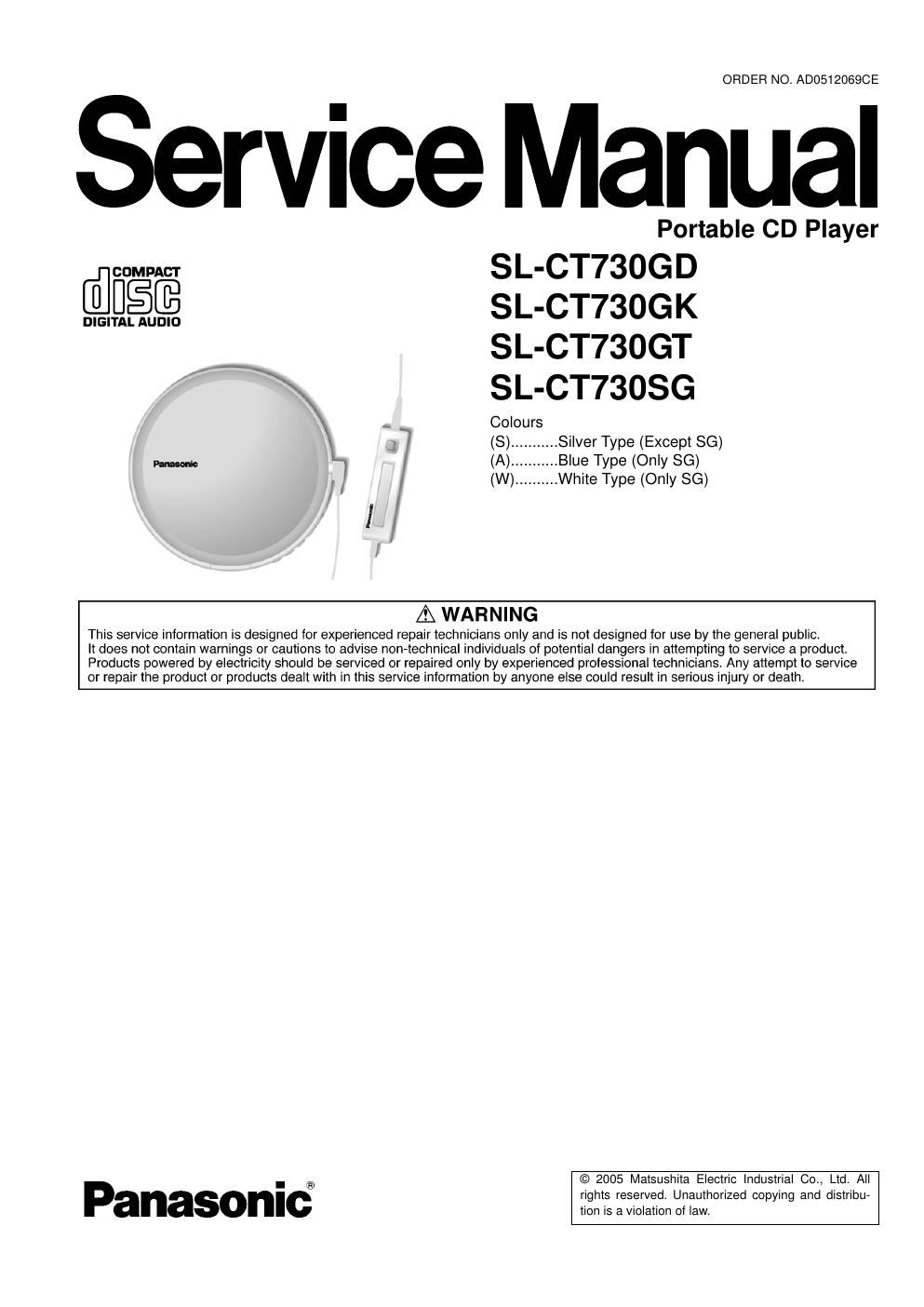 panasonic sl ct 730 gd service manual