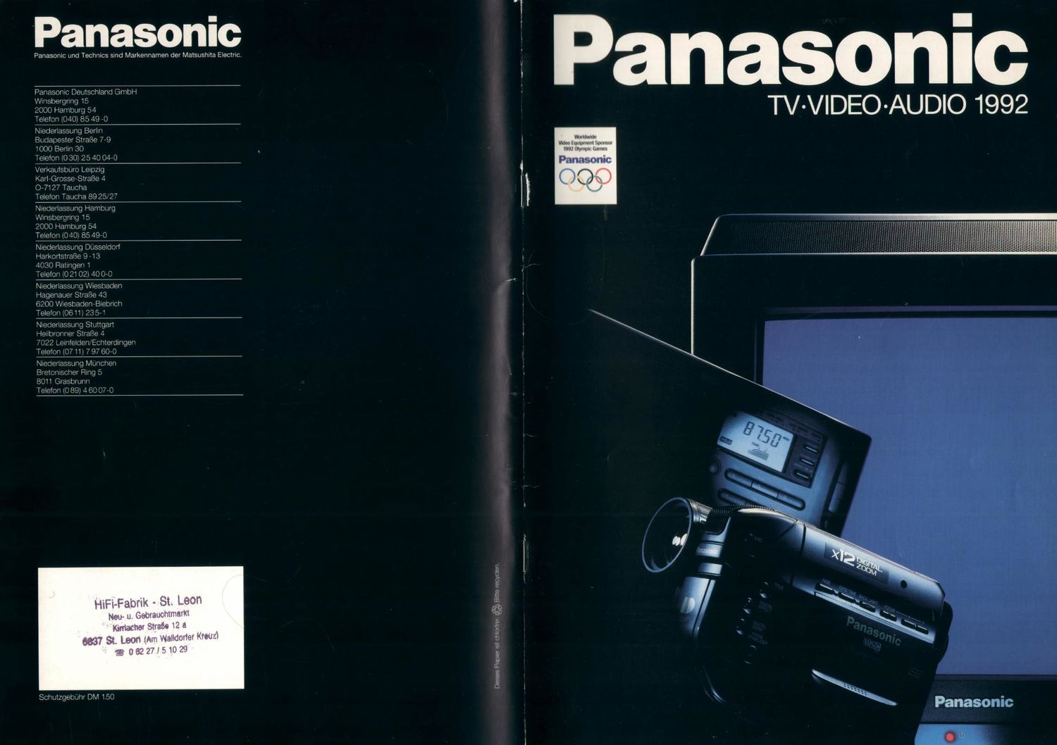 panasonic 1992 tv audio video