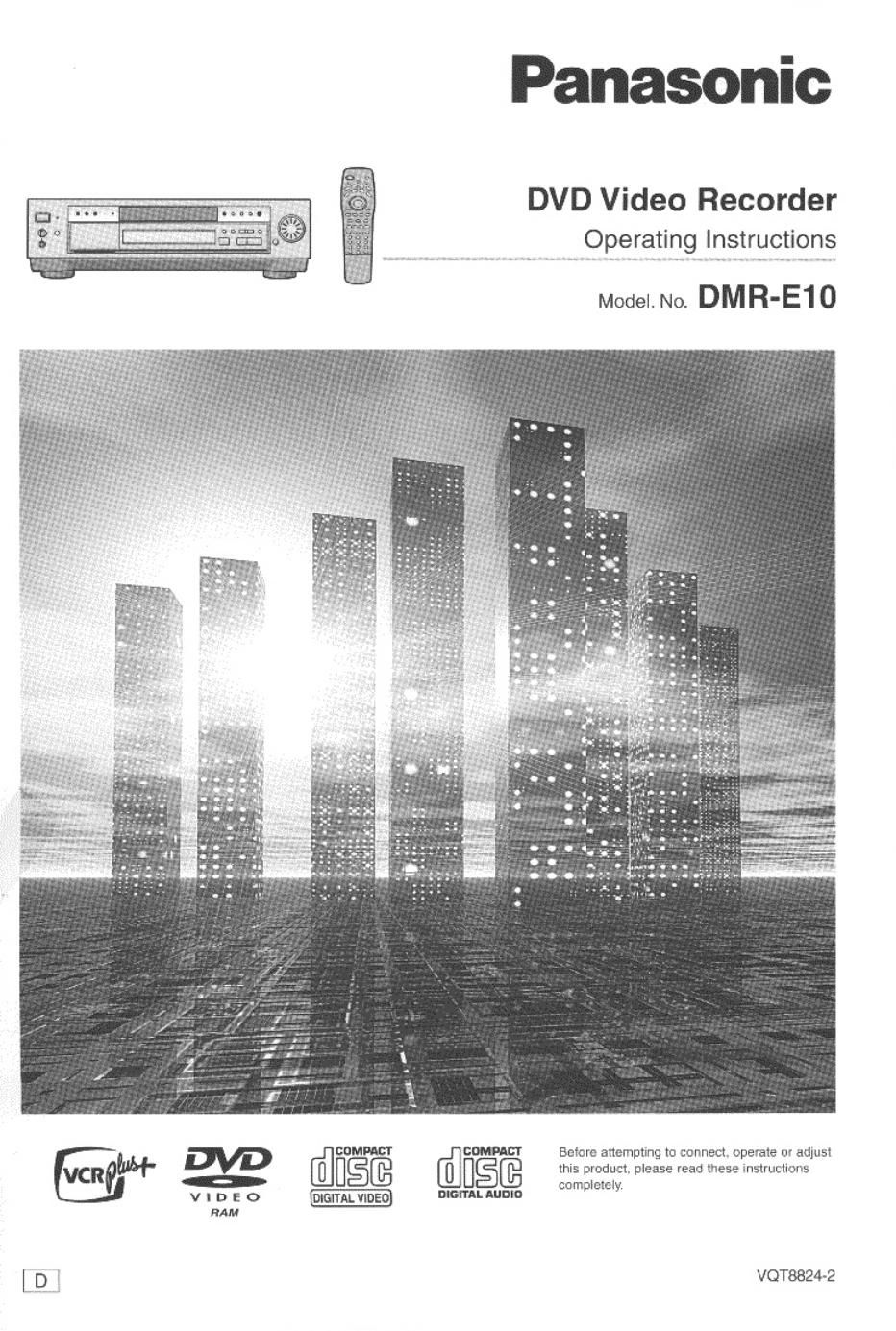 panasonic dmr e 10 owners manual