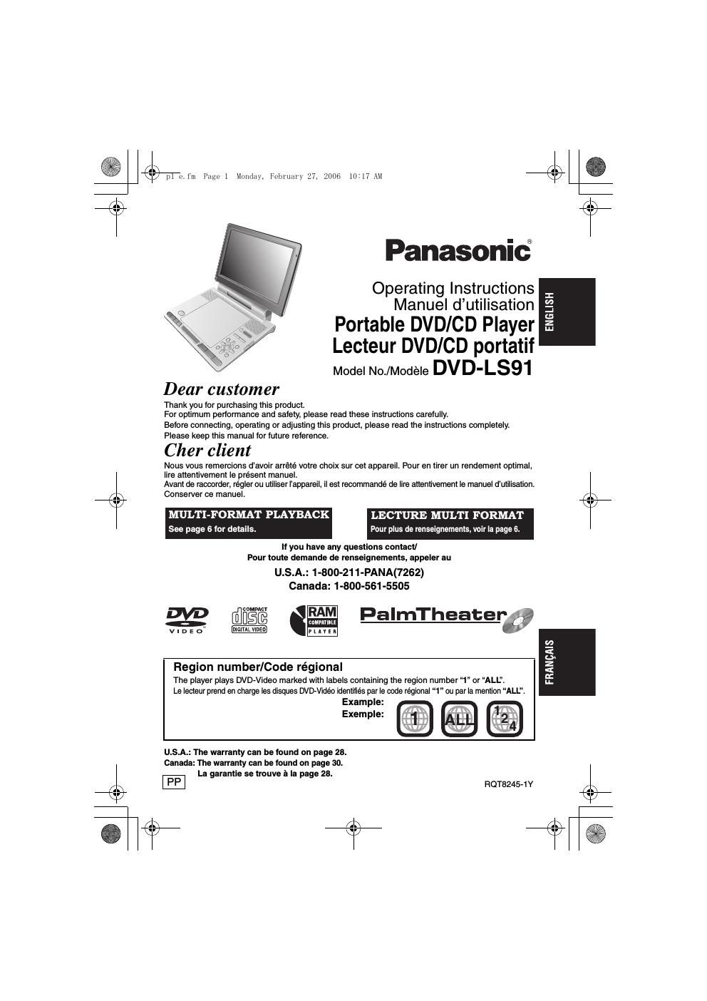 panasonic dvd ls 91 owners manual