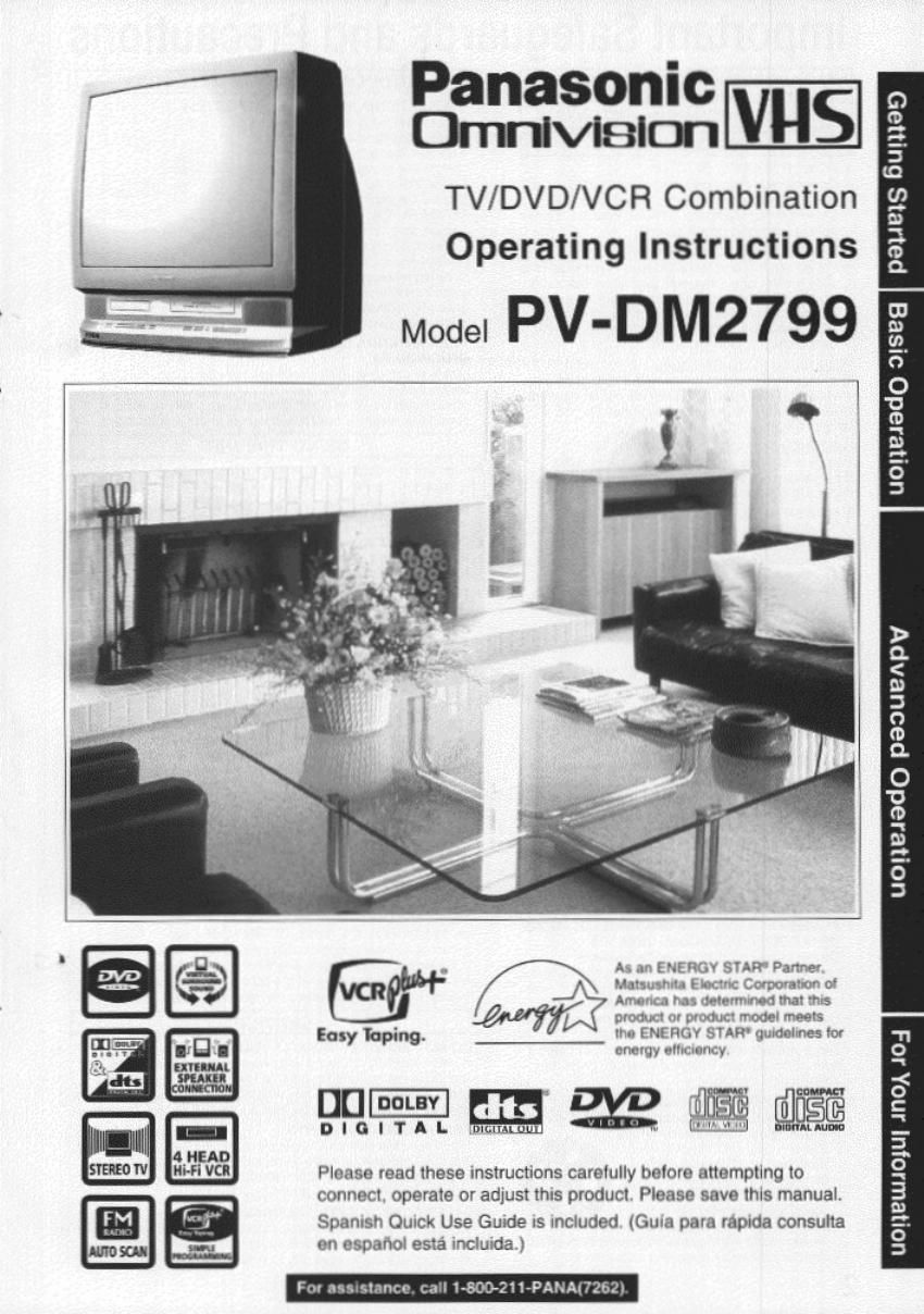 panasonic pv dm 2799 owners manual