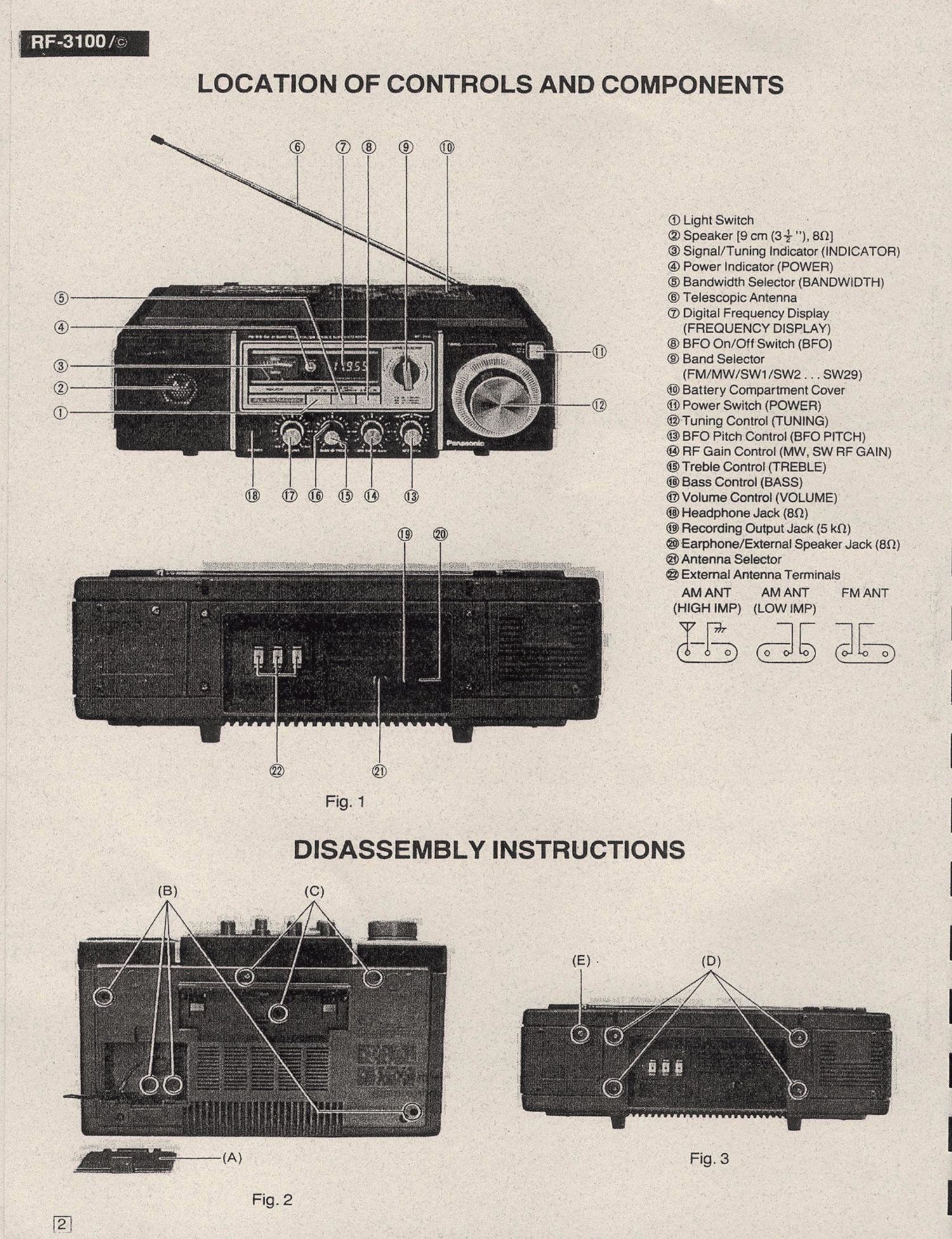 panasonic rf 3100 service manual