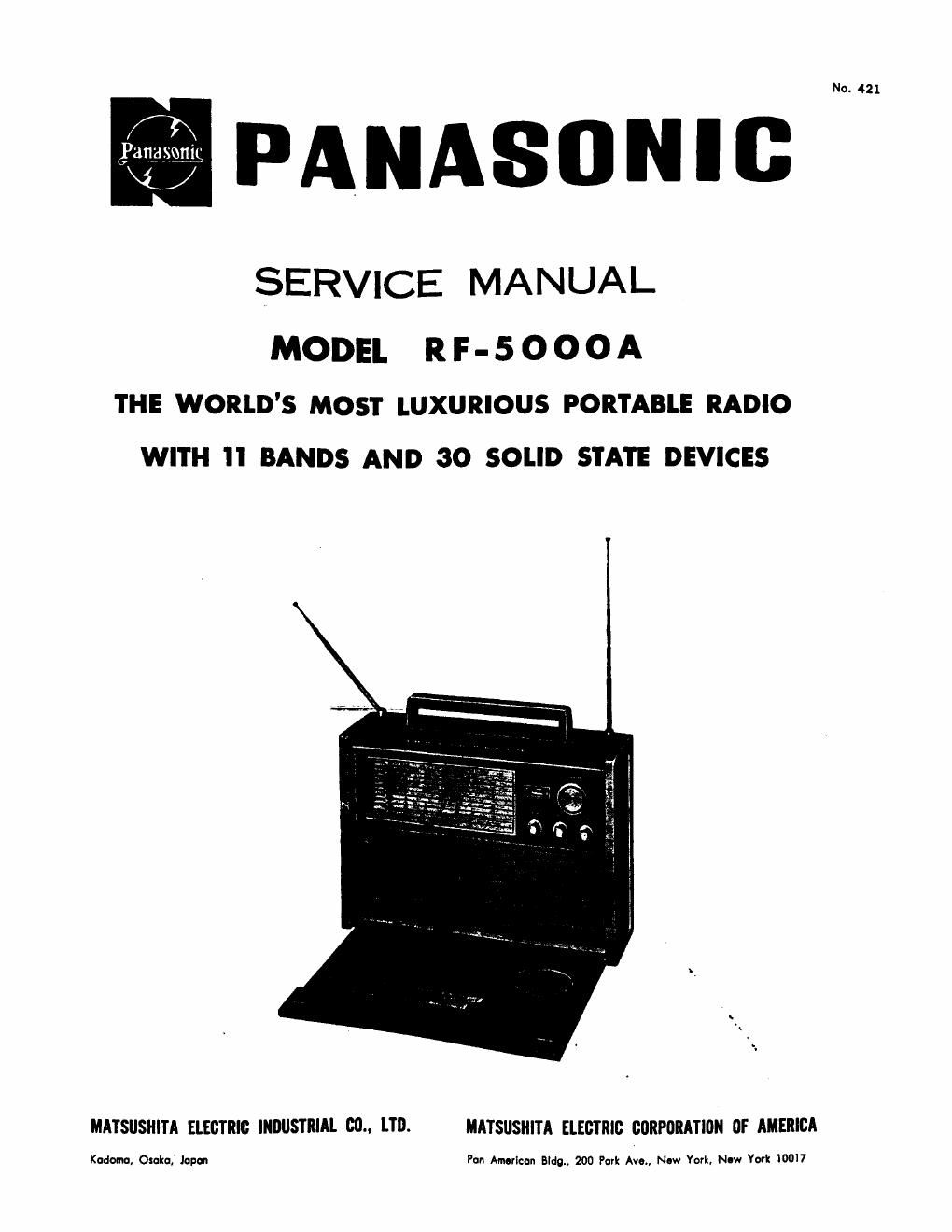 panasonic rf 5000 a service manual