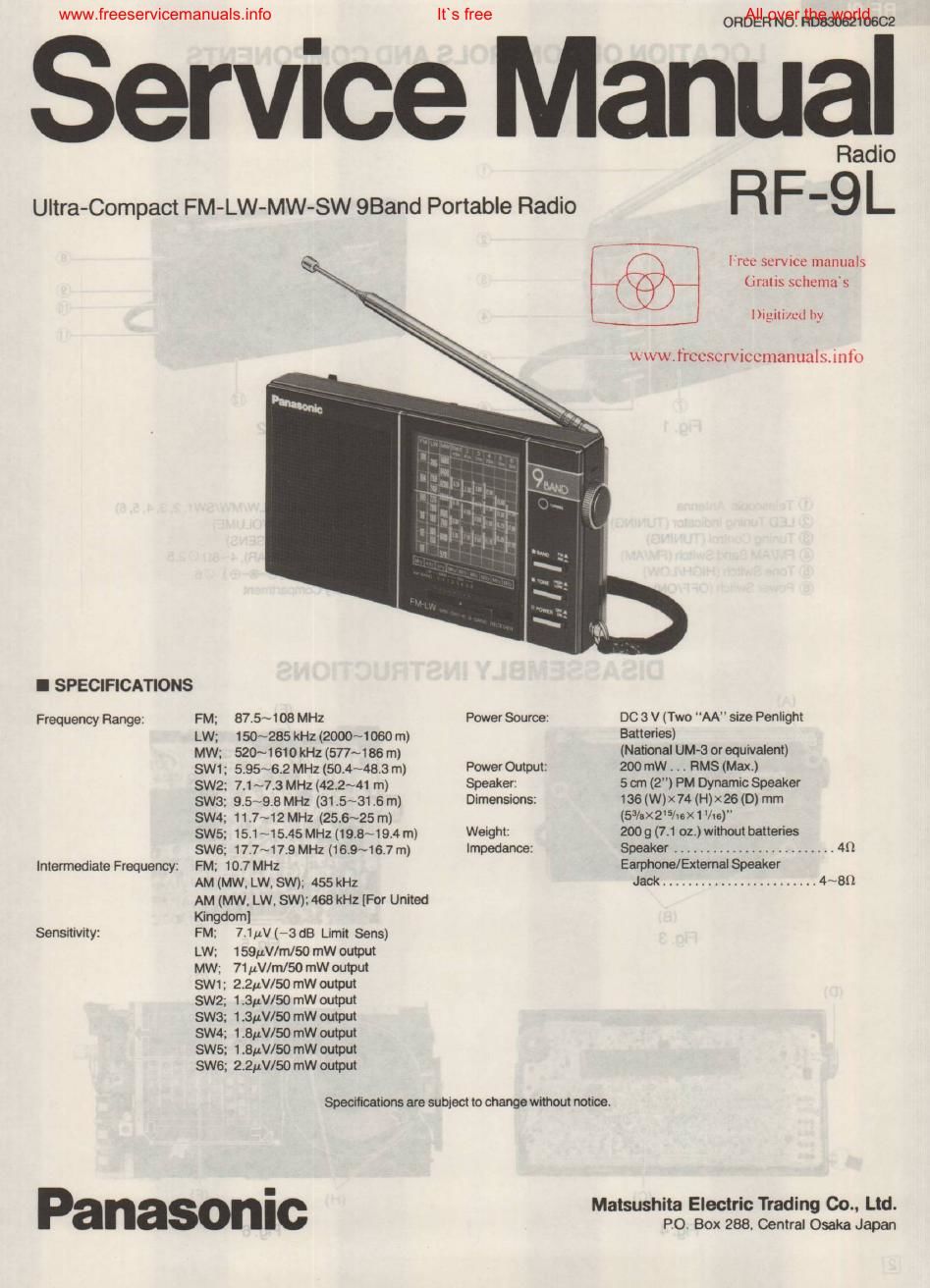 panasonic rf 9l service manual