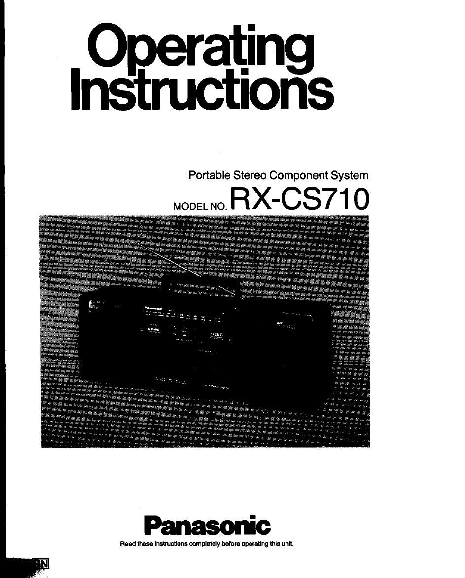 panasonic rx cs 710 owners manual