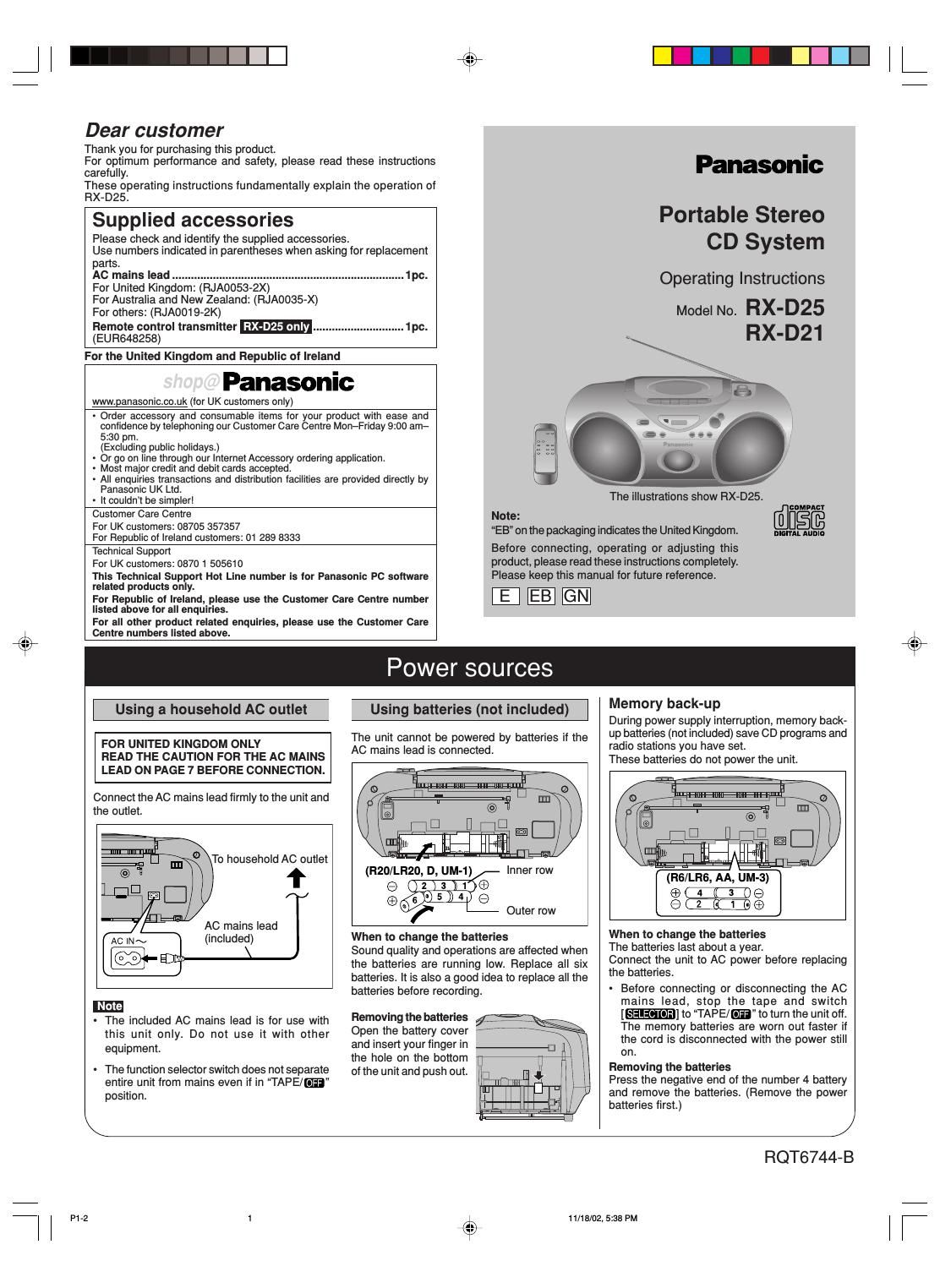 panasonic rx d25