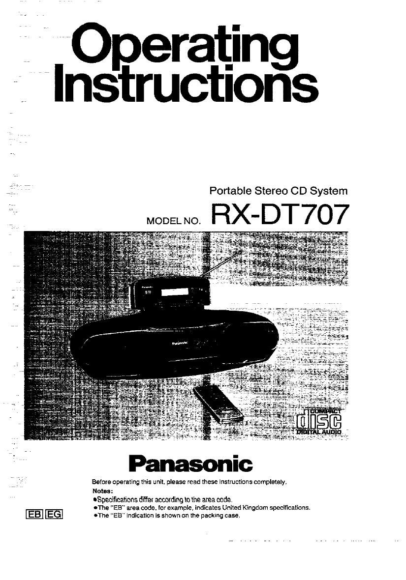 panasonic rx dt 707 owners manual