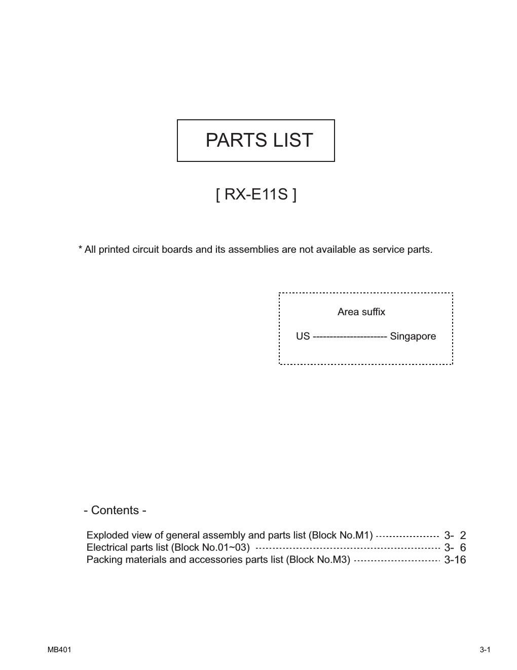 panasonic rx e 11 s service manual