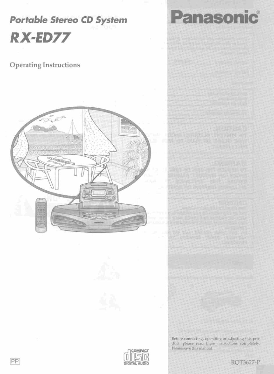 panasonic rx ed 77 owners manual