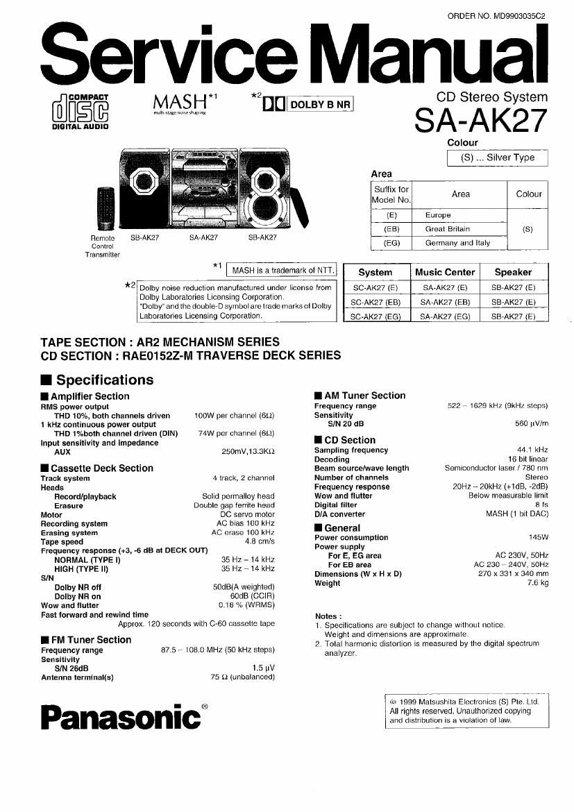 PANASONIC SA AK27