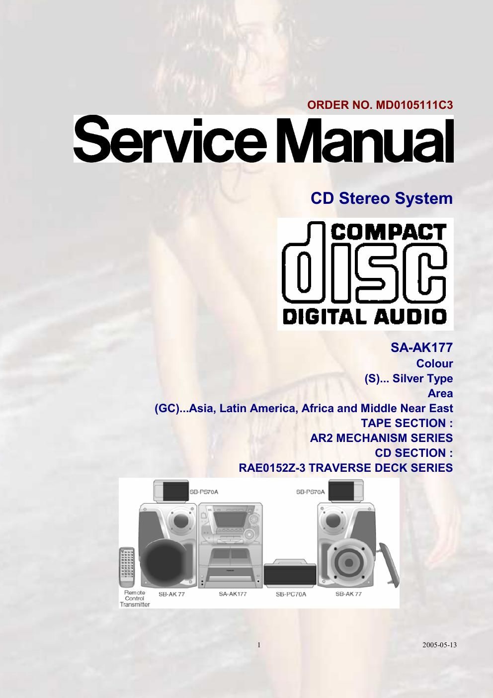 panasonic sa ak 177 service manual