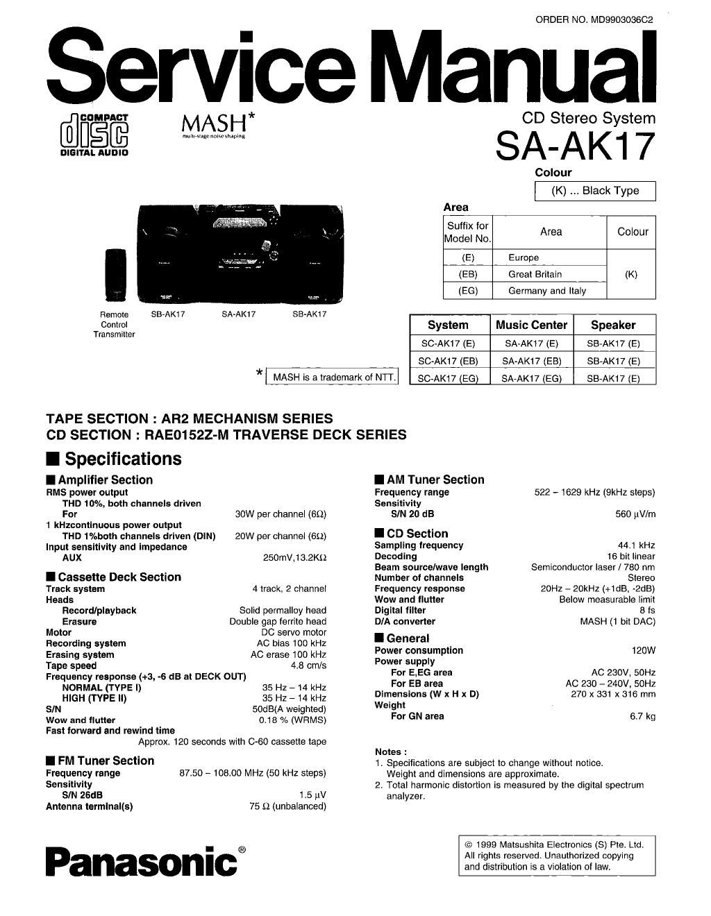 panasonic sa ak17