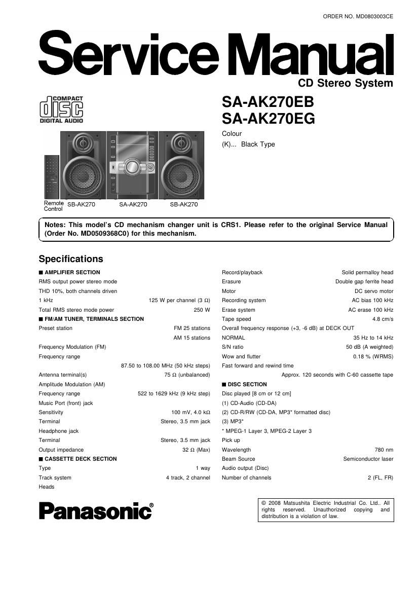 panasonic sa ak270eb