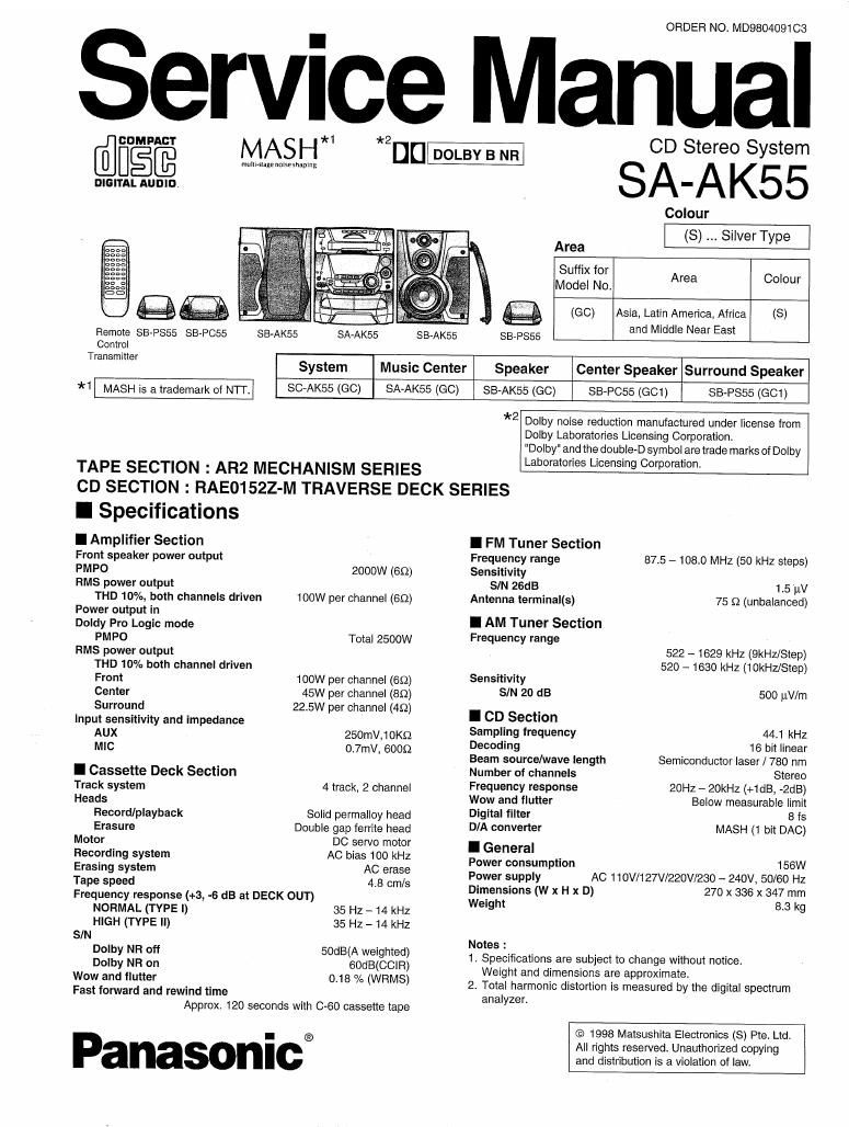 panasonic sa ak55