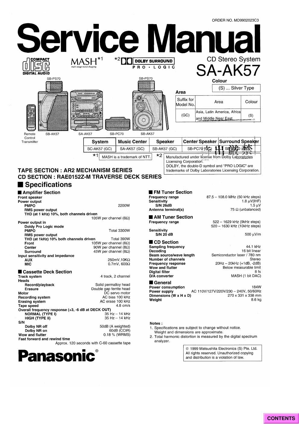 panasonic sa ak57