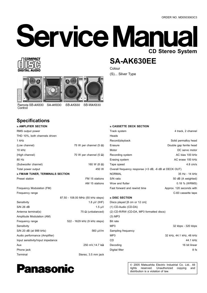 panasonic sa ak63oee