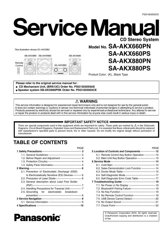 panasonic sa akx880pn