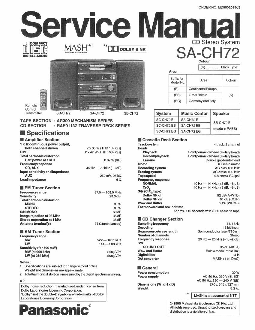 panasonic sa ch72