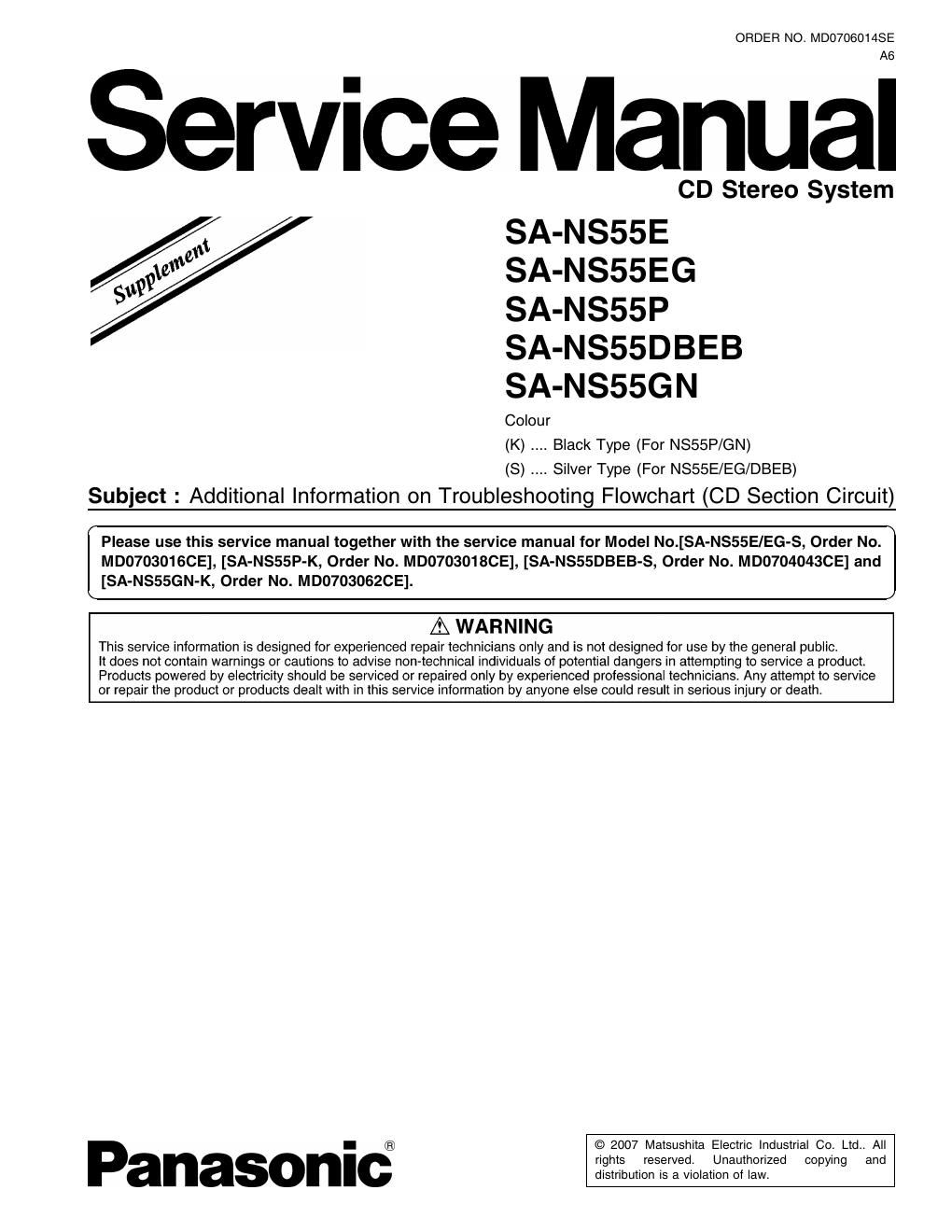 panasonic sa ns 55 dbeb service manual