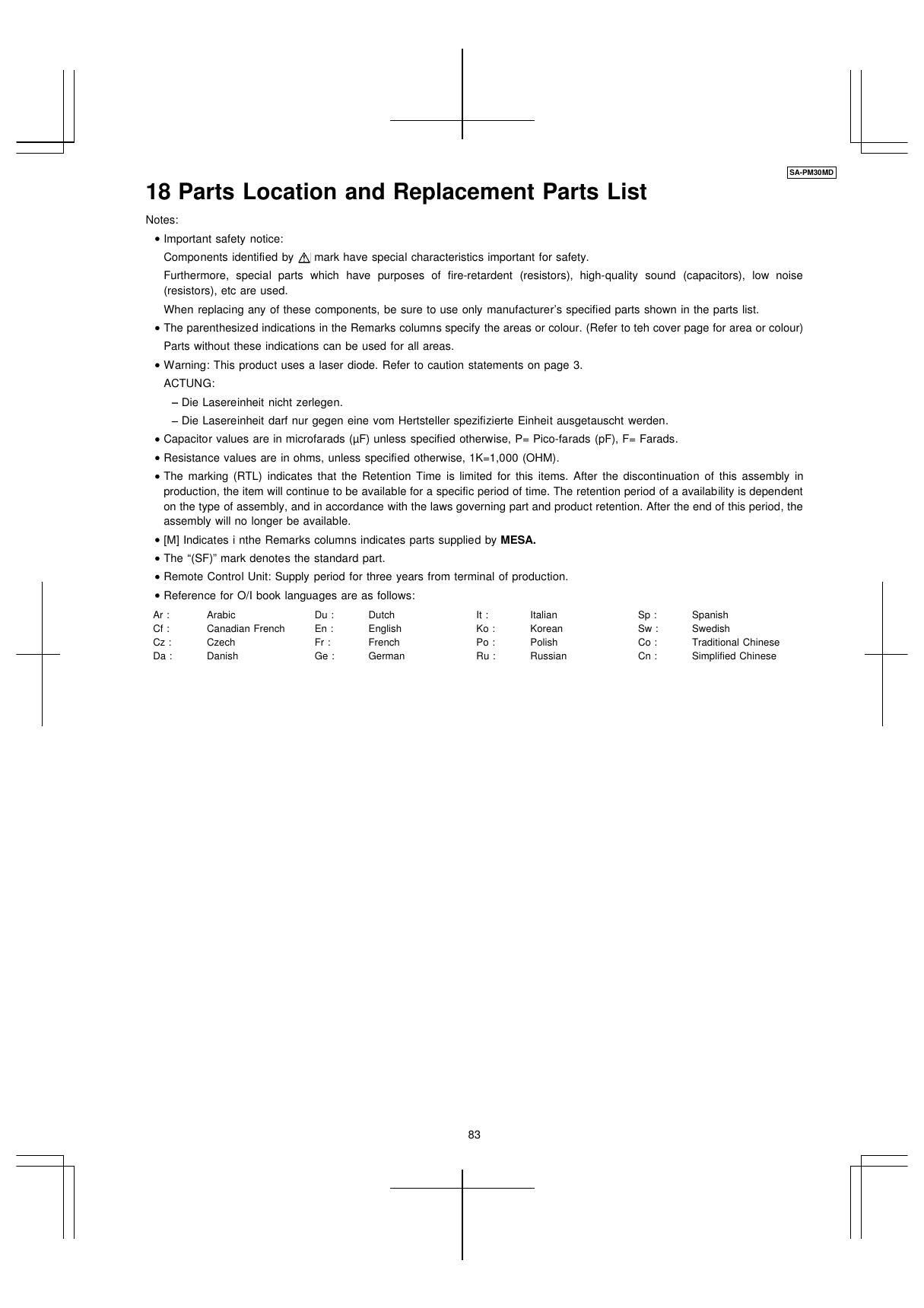 panasonic sa pm 30 md service manual