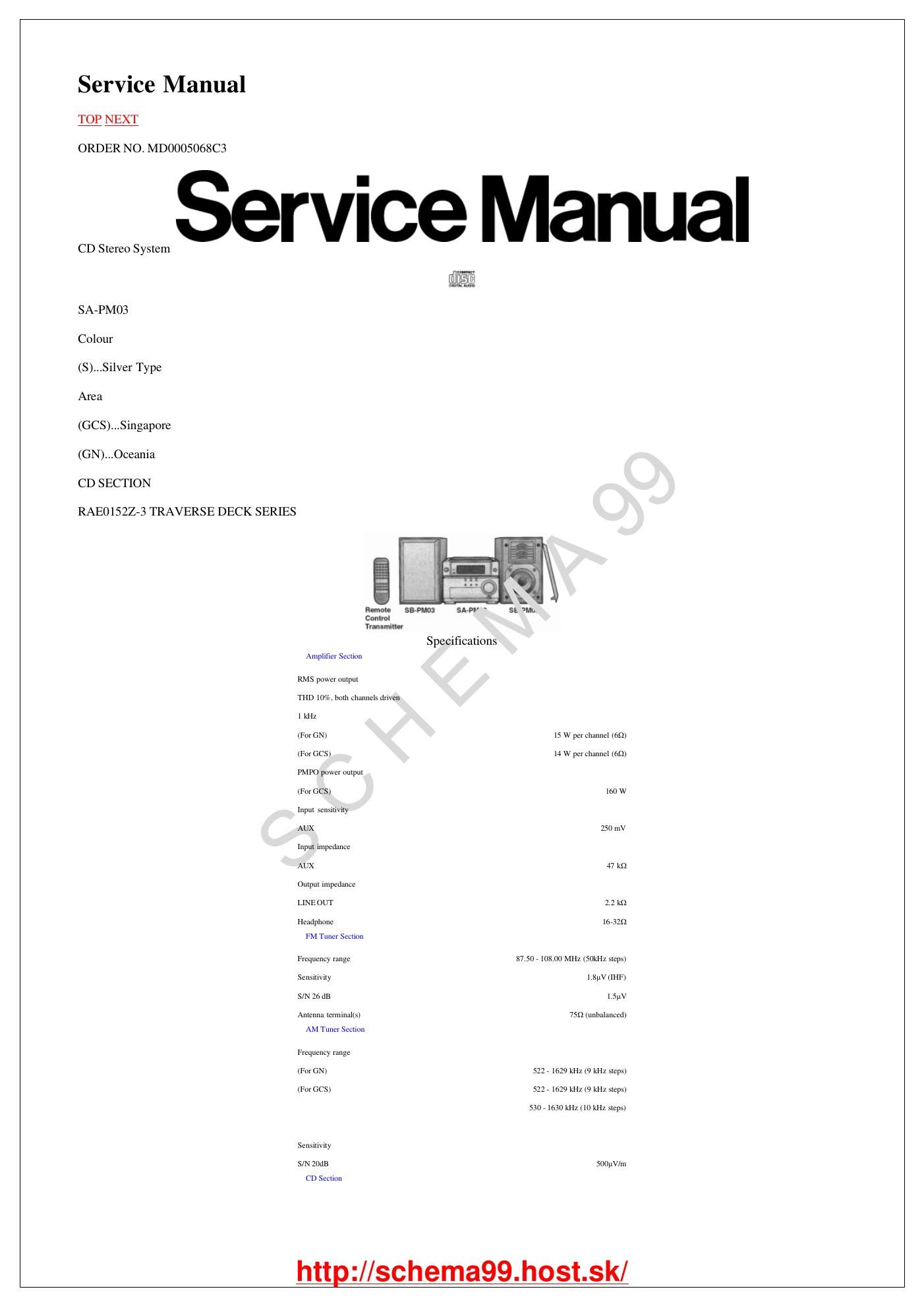 panasonic sa pm03 service manual