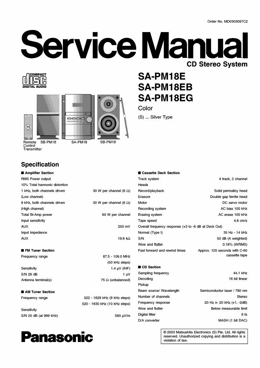 panasonic sa pm18e audio