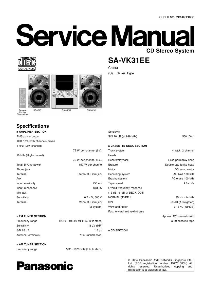 panasonic sa vk31ee