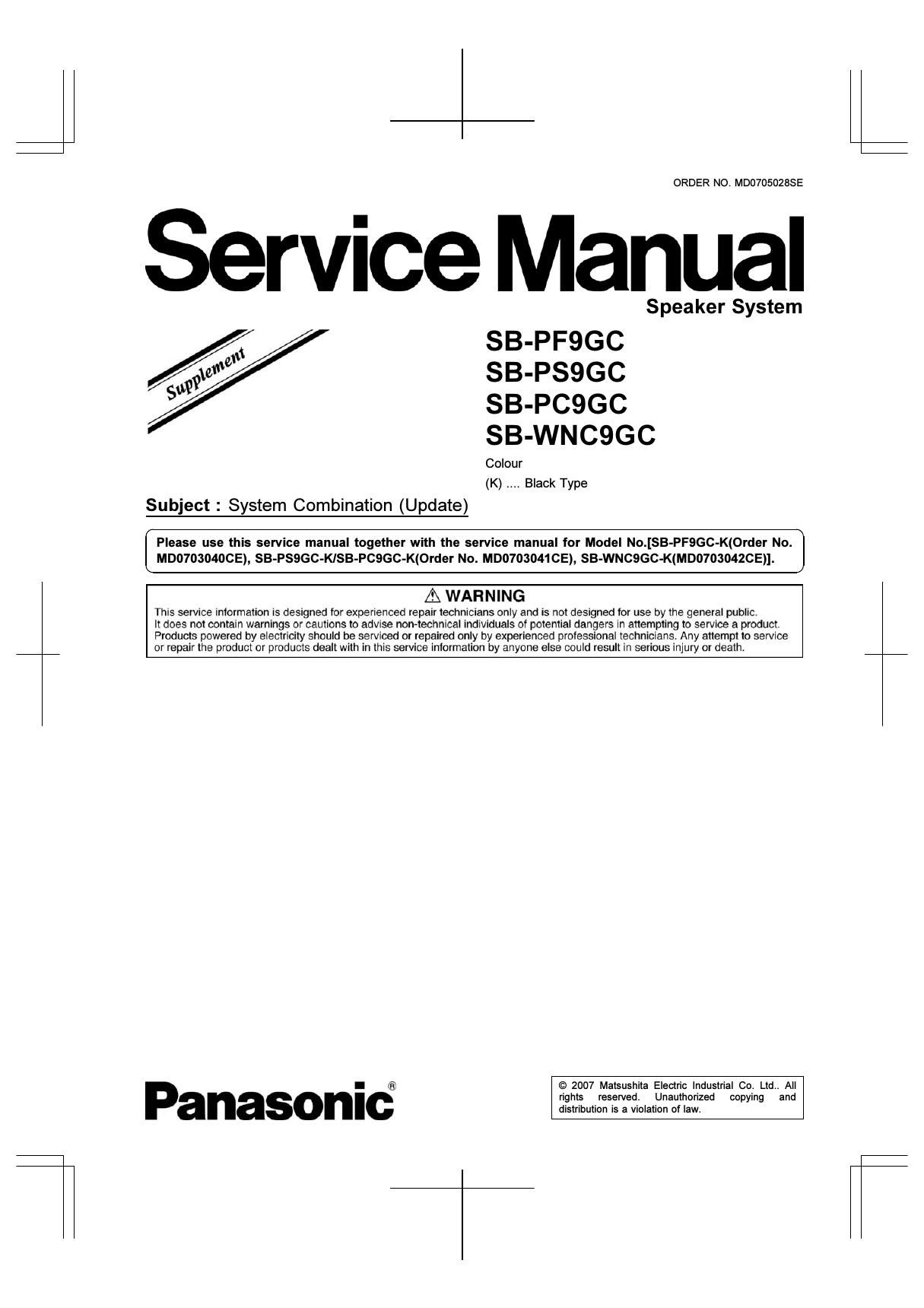 panasonic sb pc 9 gc service manual