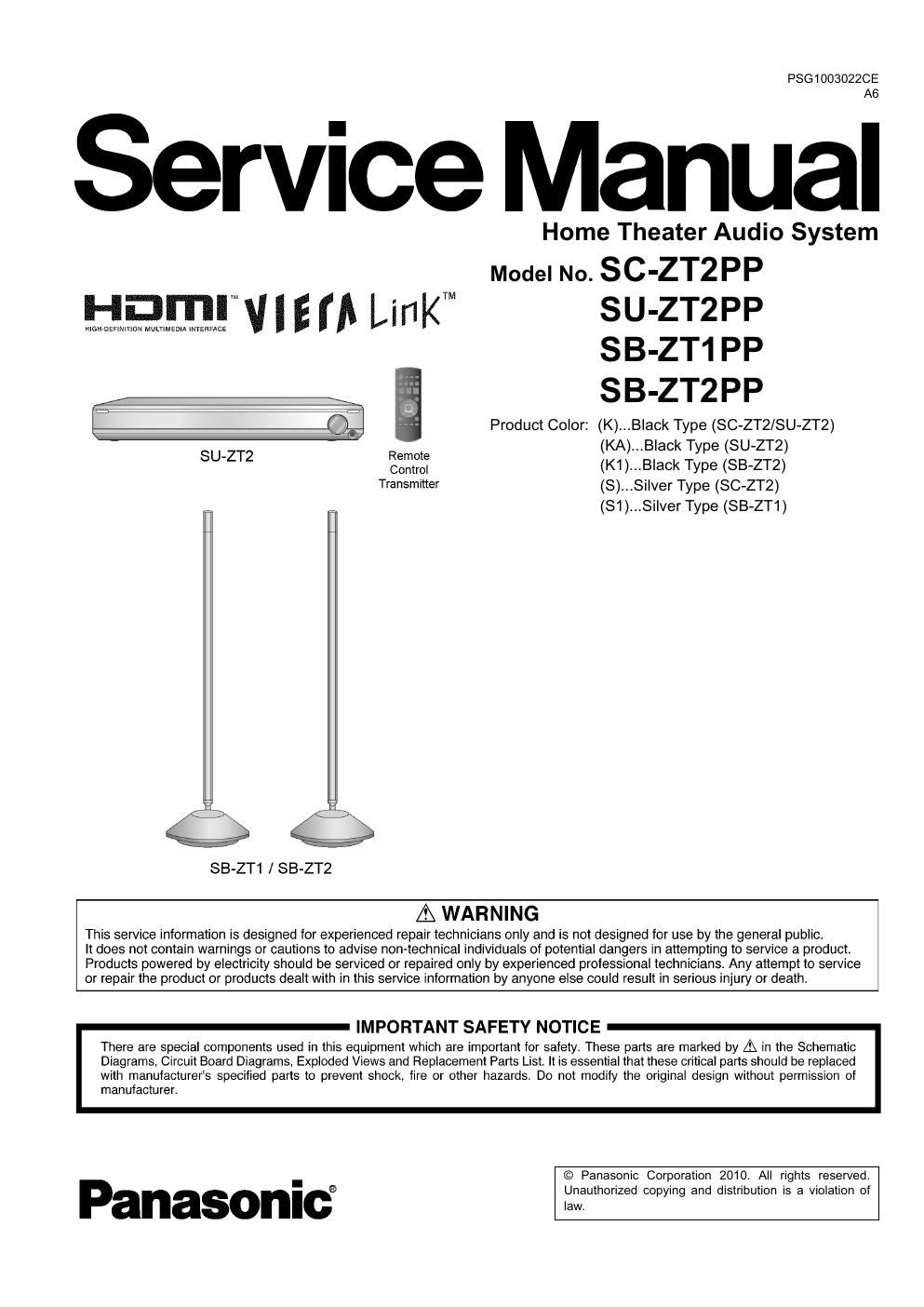 panasonic sb zt 1 pp service manual