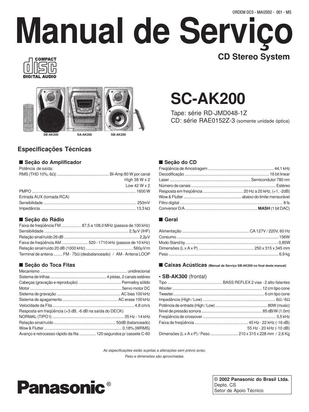 panasonic sc ak 200 service manual