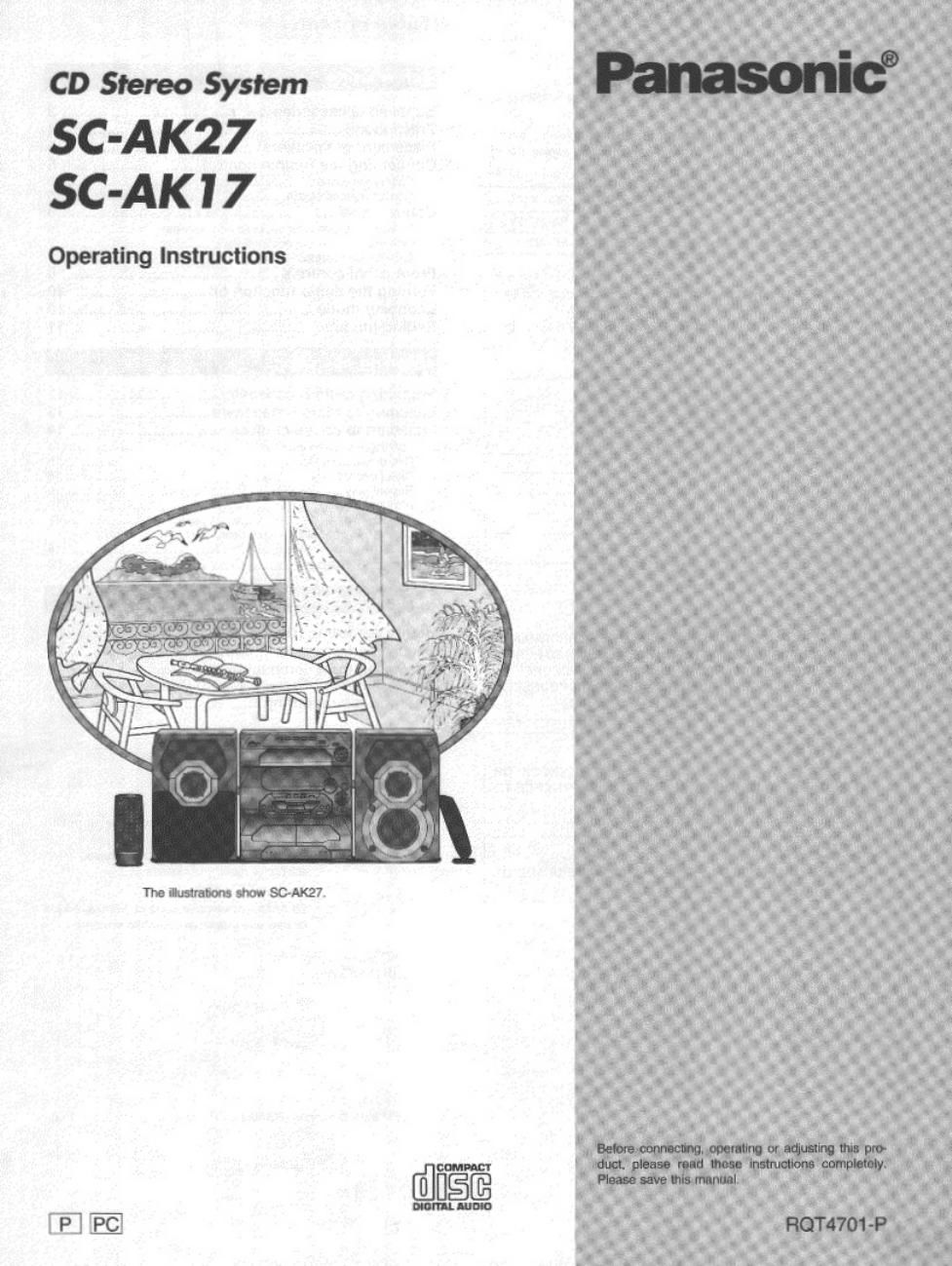 panasonic sc ak 27 owners manual