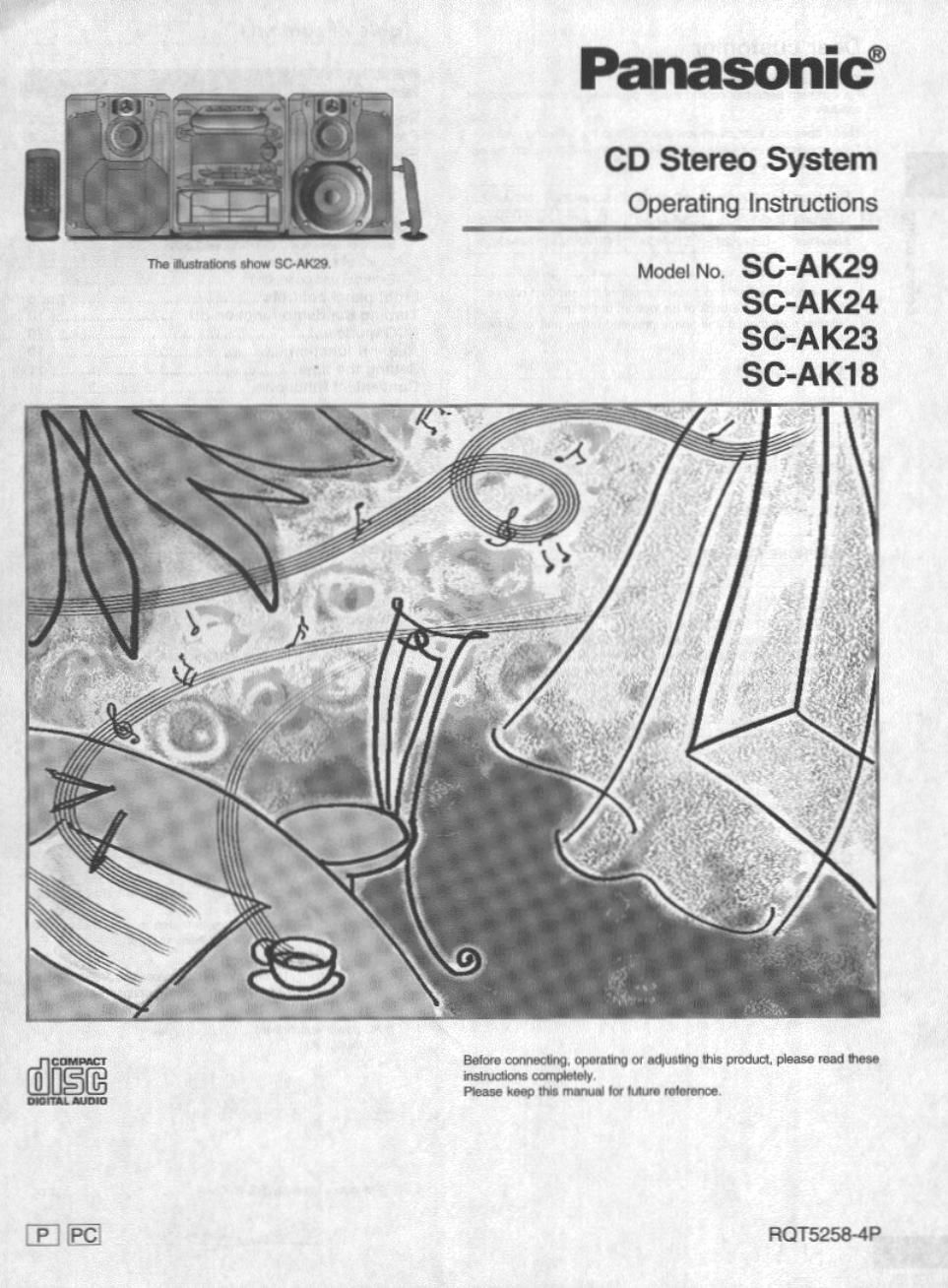 panasonic sc ak 29 owners manual