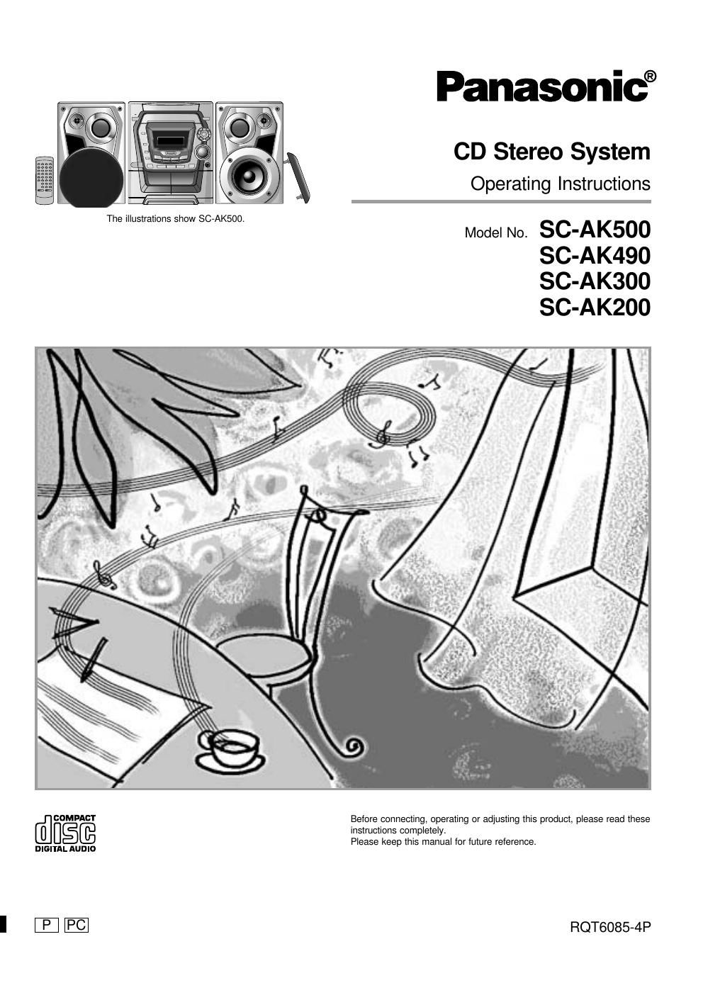 panasonic sc ak 500 owners manual