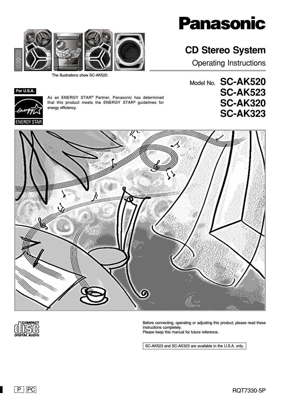 panasonic sc ak 523 owners manual