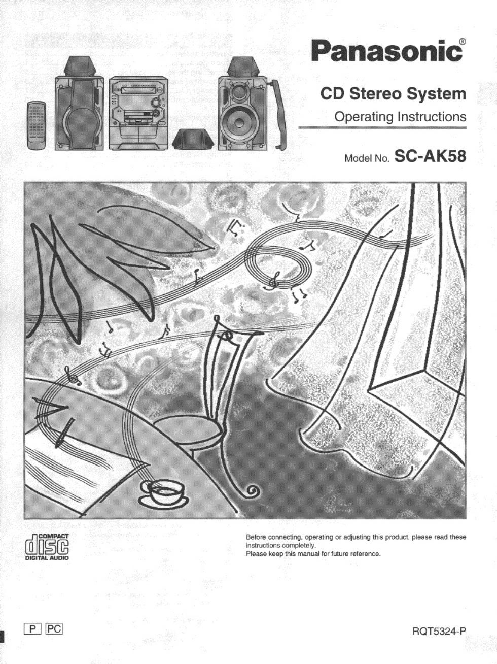 panasonic sc ak 58 owners manual