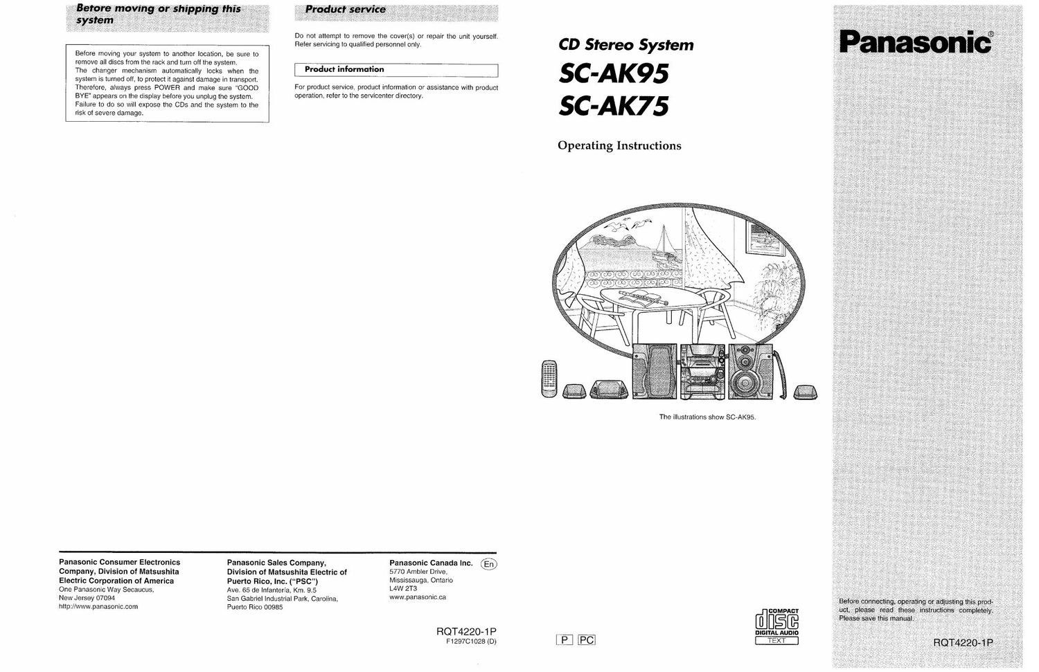 panasonic sc ak 75 owners manual