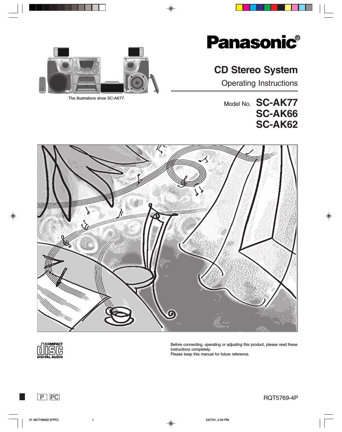 panasonic sc ak 77 owners manual